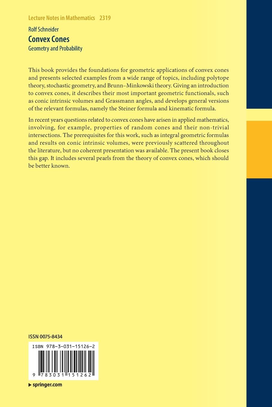 Rückseitencover Convex Cones