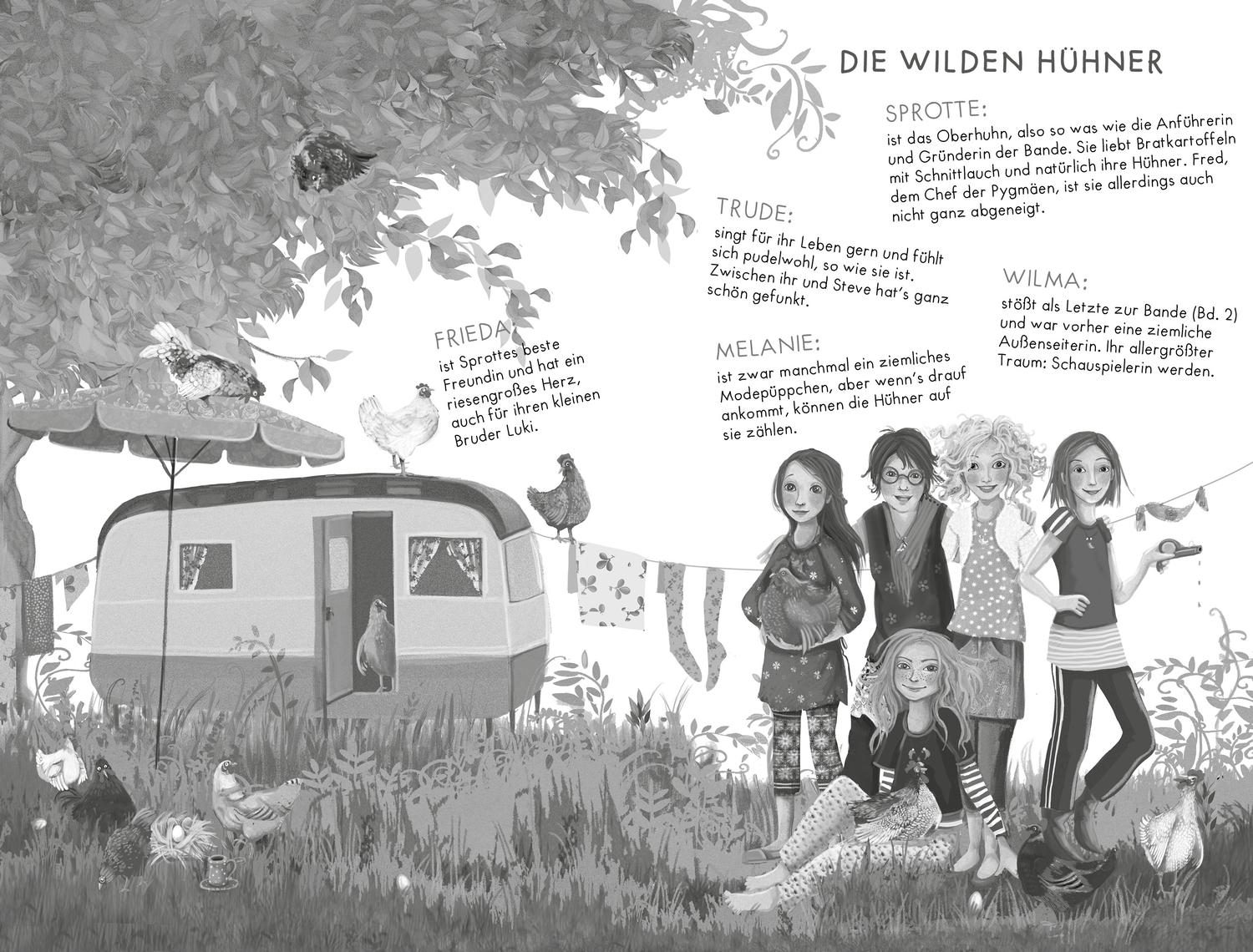Beispielinhalt (Bild) Die Wilden Hühner. Doppelband, Band 1 und 2
