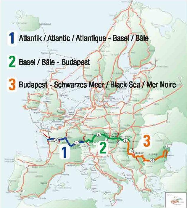 Beispielinhalt (Bild) EuroVelo6 (Budapest - Schwarzes Meer) 1:100 000