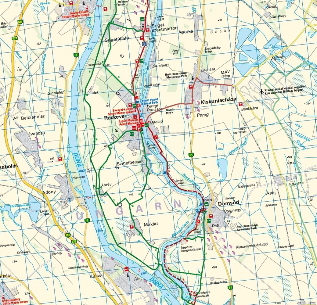 Beispielinhalt (Bild) EuroVelo6 (Budapest - Schwarzes Meer) 1:100 000