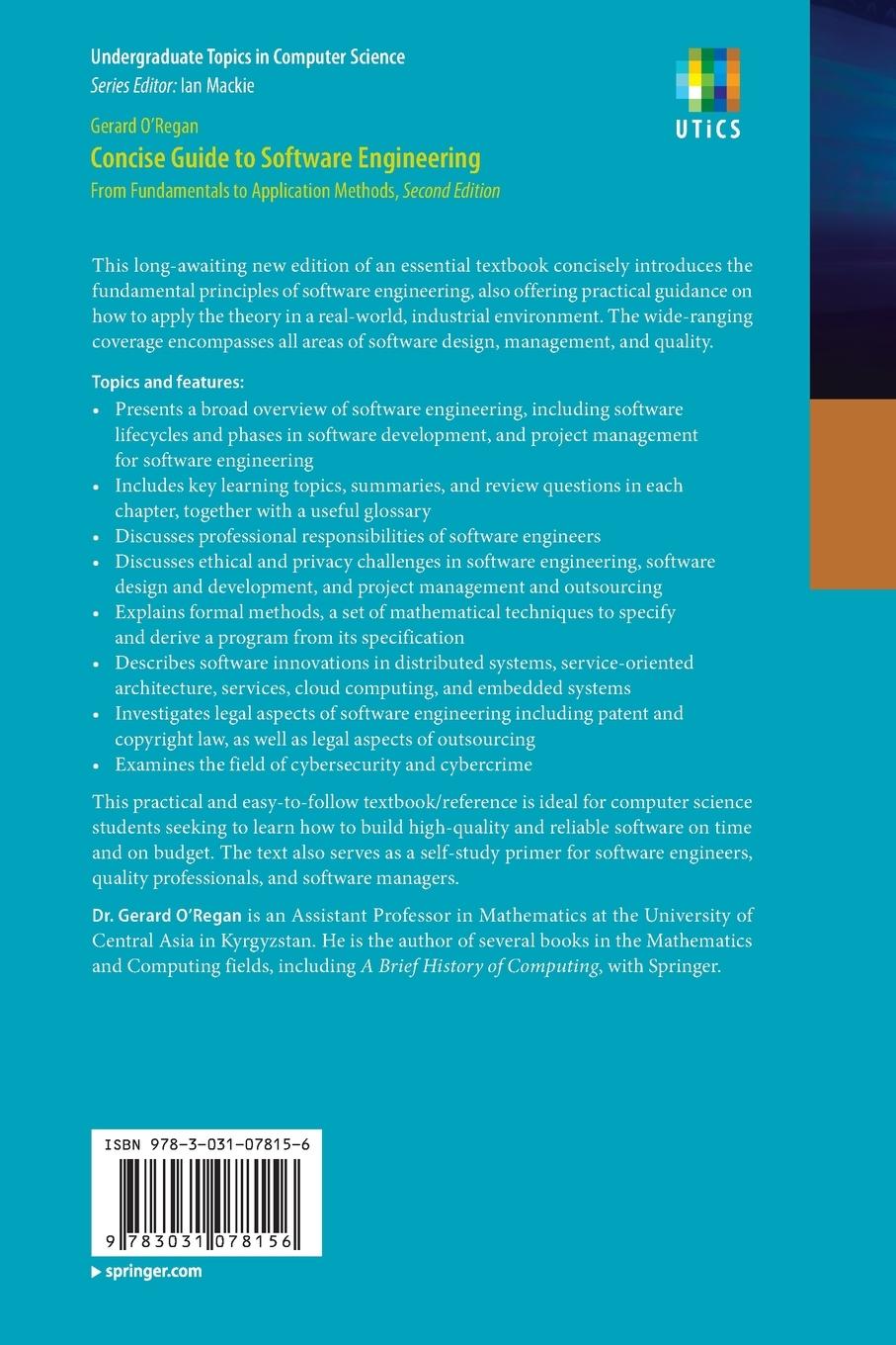 Rückseitencover Concise Guide to Software Engineering