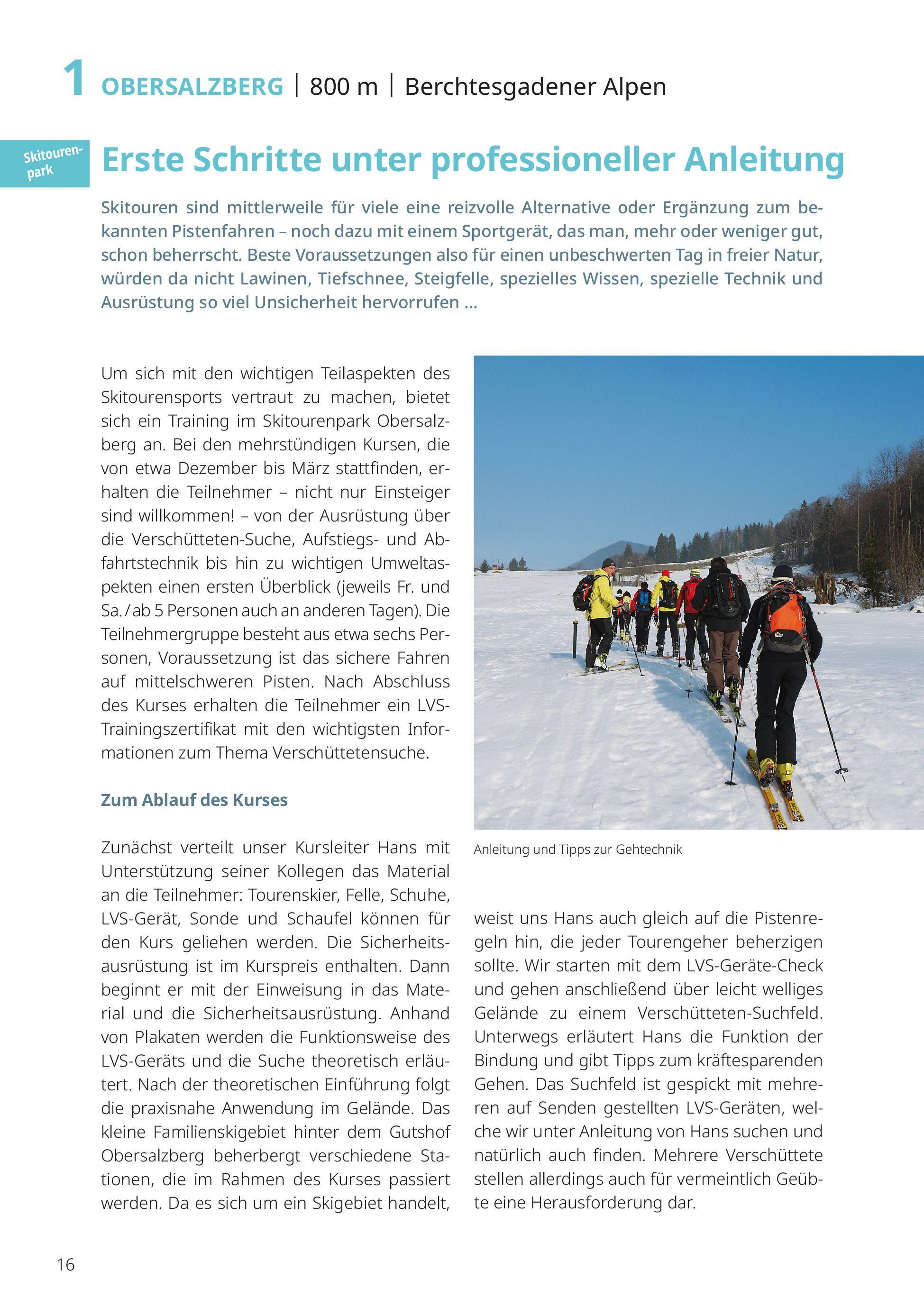 Beispielinhalt (Bild) Pistengehen und leichte Skitouren