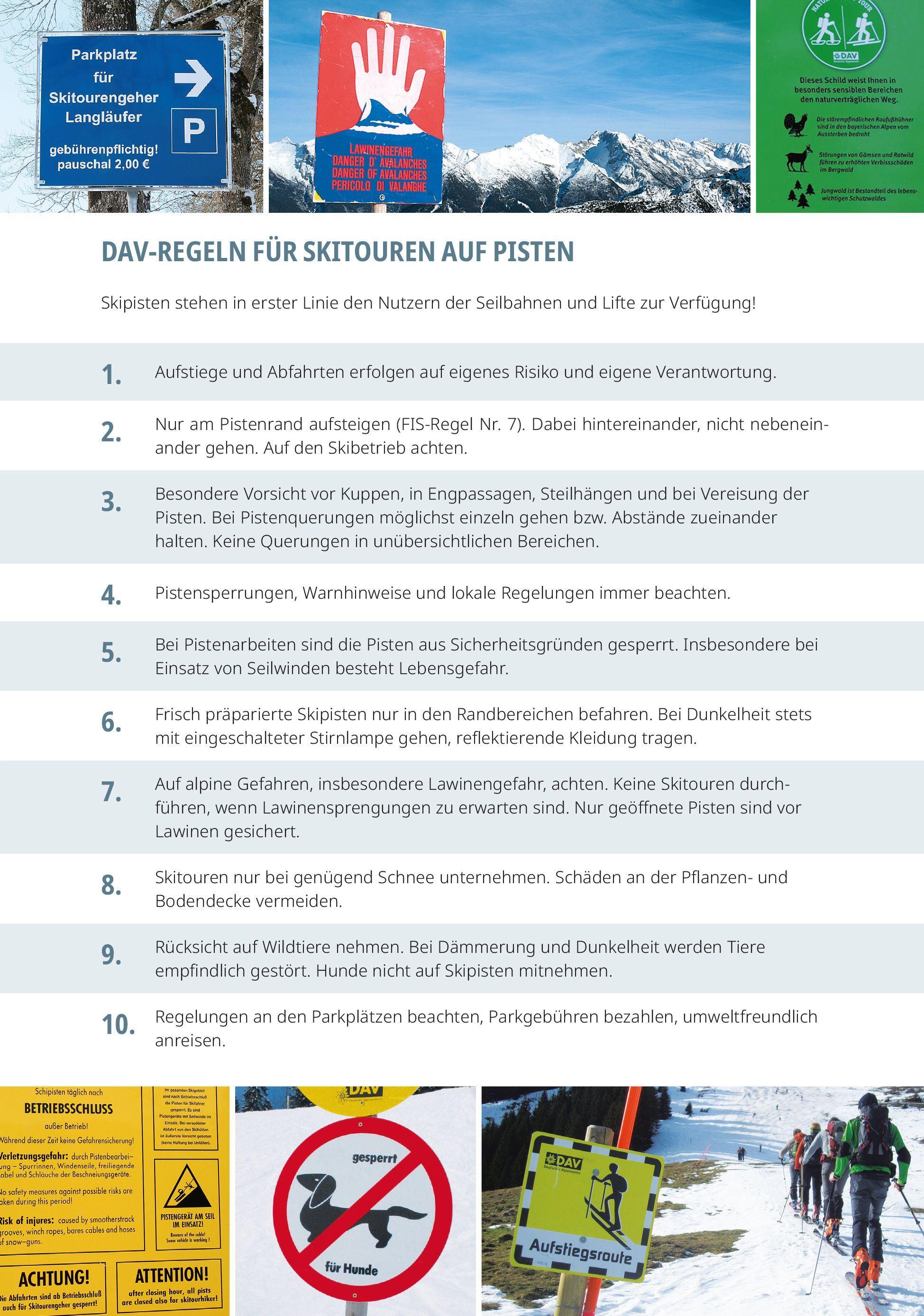 Beispielinhalt (Bild) Pistengehen und leichte Skitouren