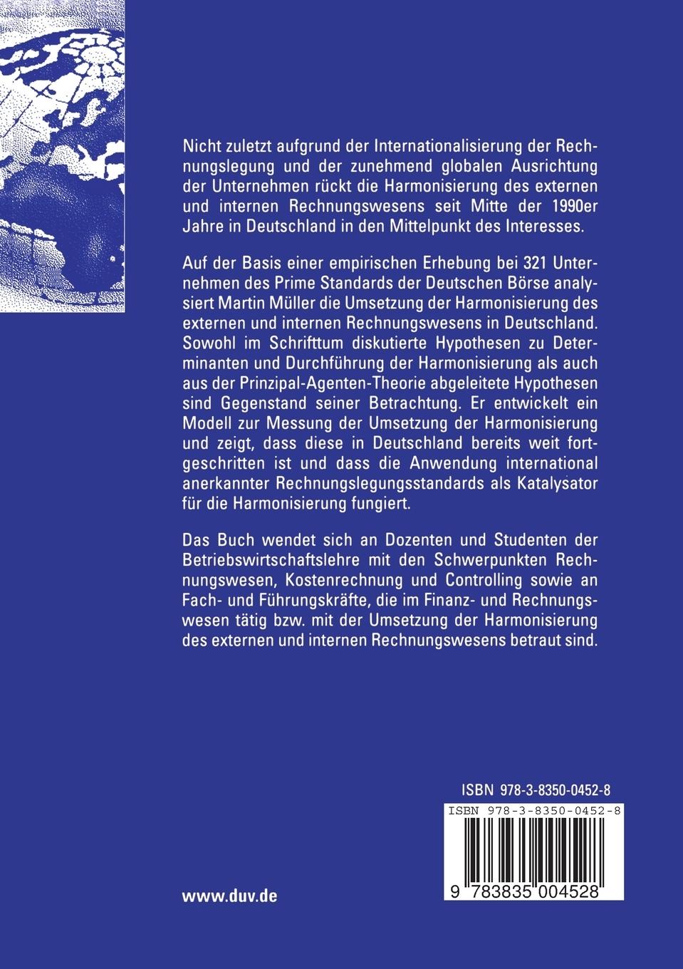 Rückseitencover Harmonisierung des externen und internen Rechnungswesens