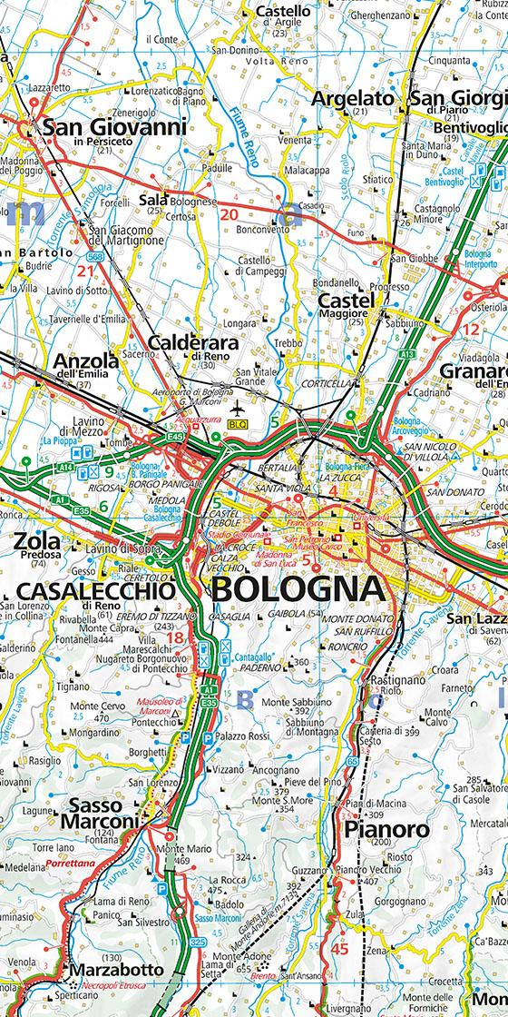 Beispielinhalt (Bild) Kümmerly+Frey Regional-Strassenkarte 7 Emilia Romagna 1:200.000