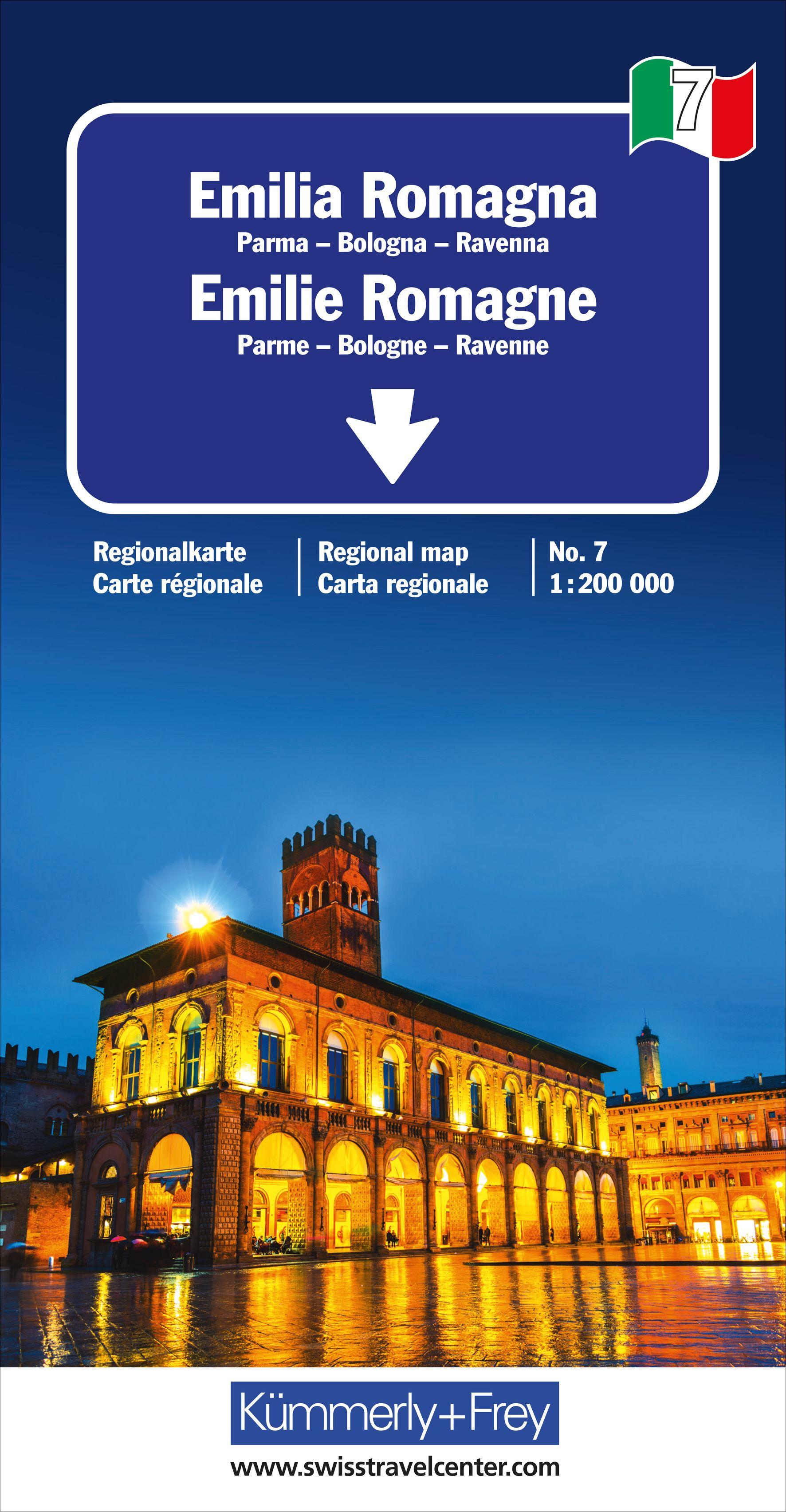Vorderes Coverbild Kümmerly+Frey Regional-Strassenkarte 7 Emilia Romagna 1:200.000