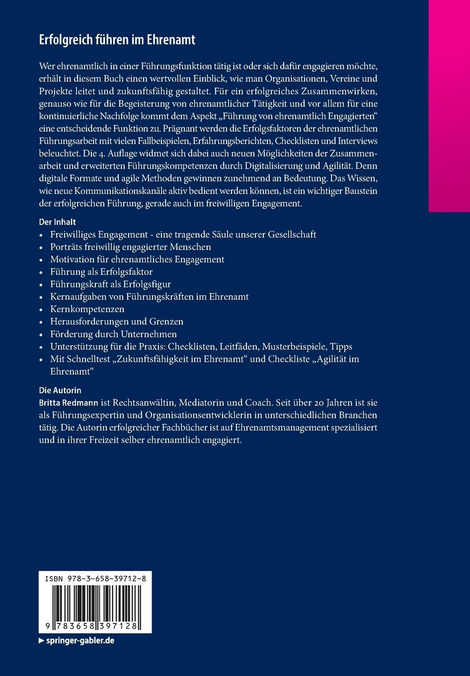 Rückseitencover Erfolgreich führen im Ehrenamt