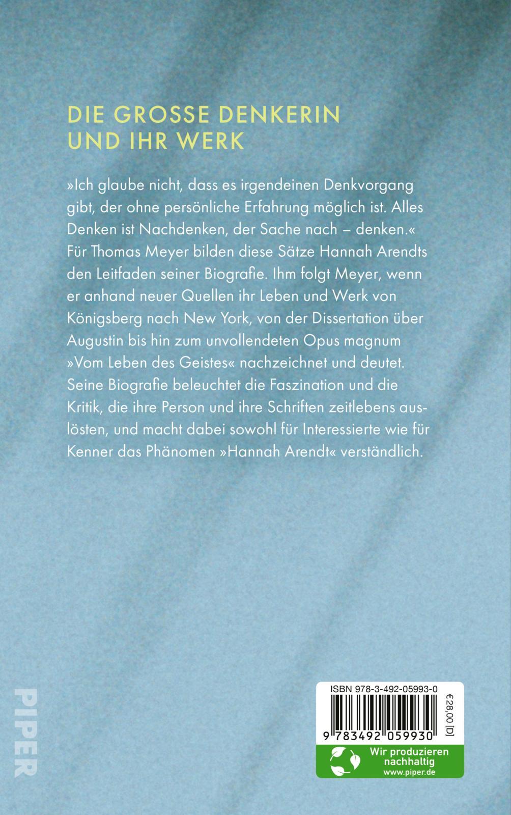 Rückseitencover Hannah Arendt