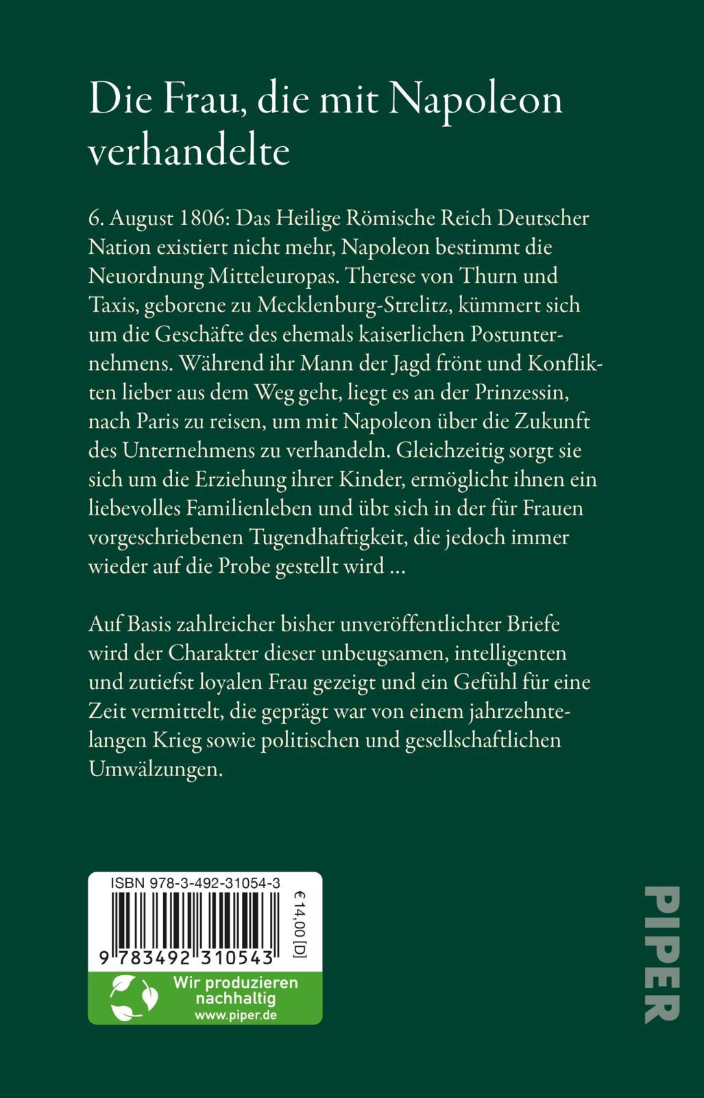 Rückseitencover Therese von Thurn und Taxis