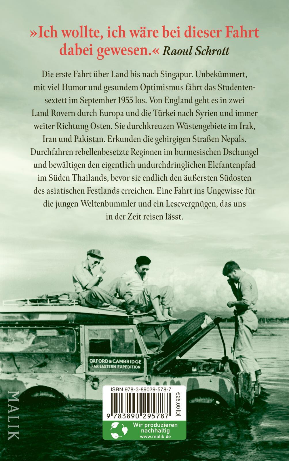Rückseitencover First Overland. Als Erste im Land Rover 18.000 Meilen von London nach Singapur