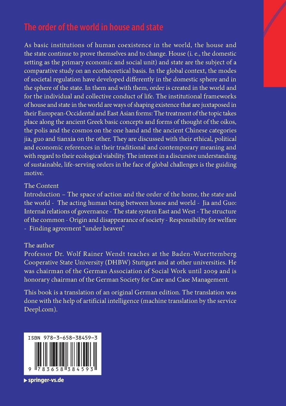 Rückseitencover The order of the world in house and state