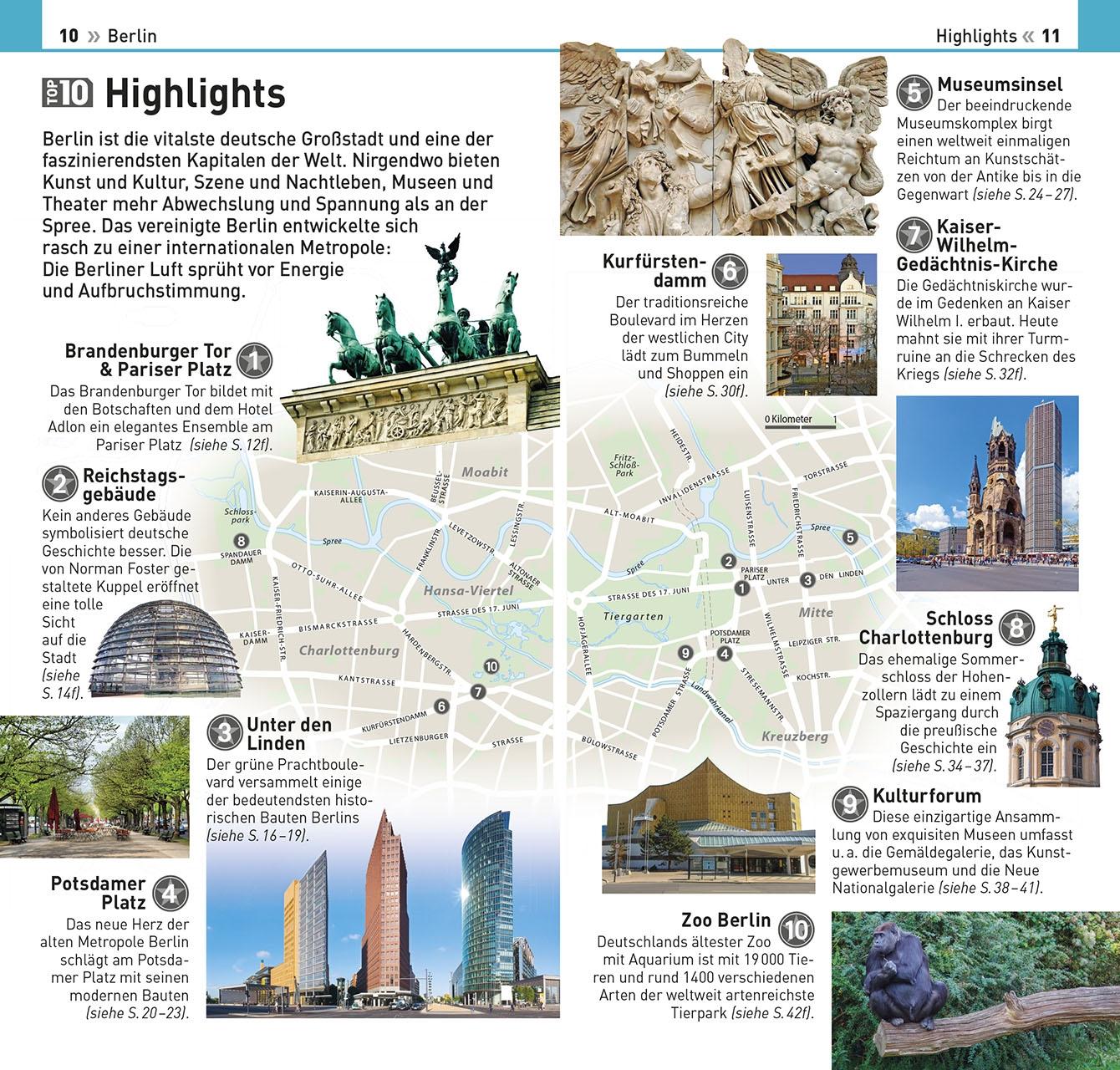 Beispielinhalt (Bild) TOP10 Reiseführer Berlin