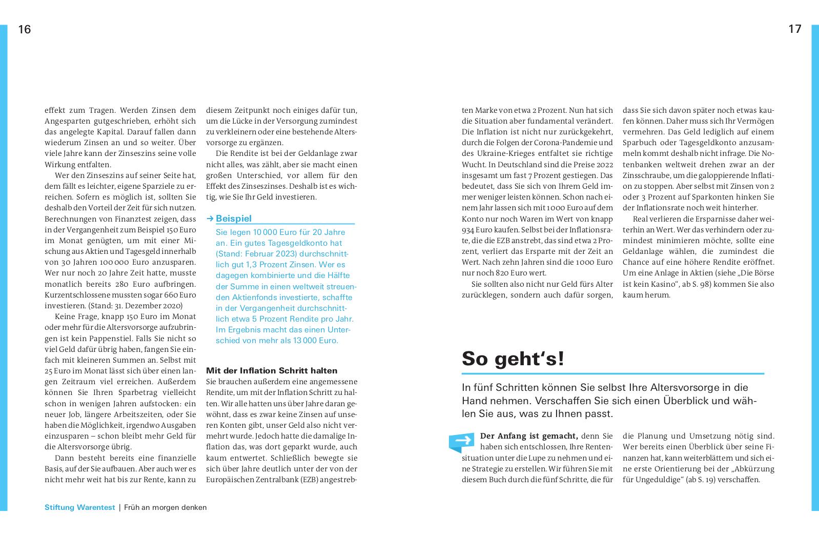 Beispielinhalt (Bild) Altersvorsorge für Angestellte