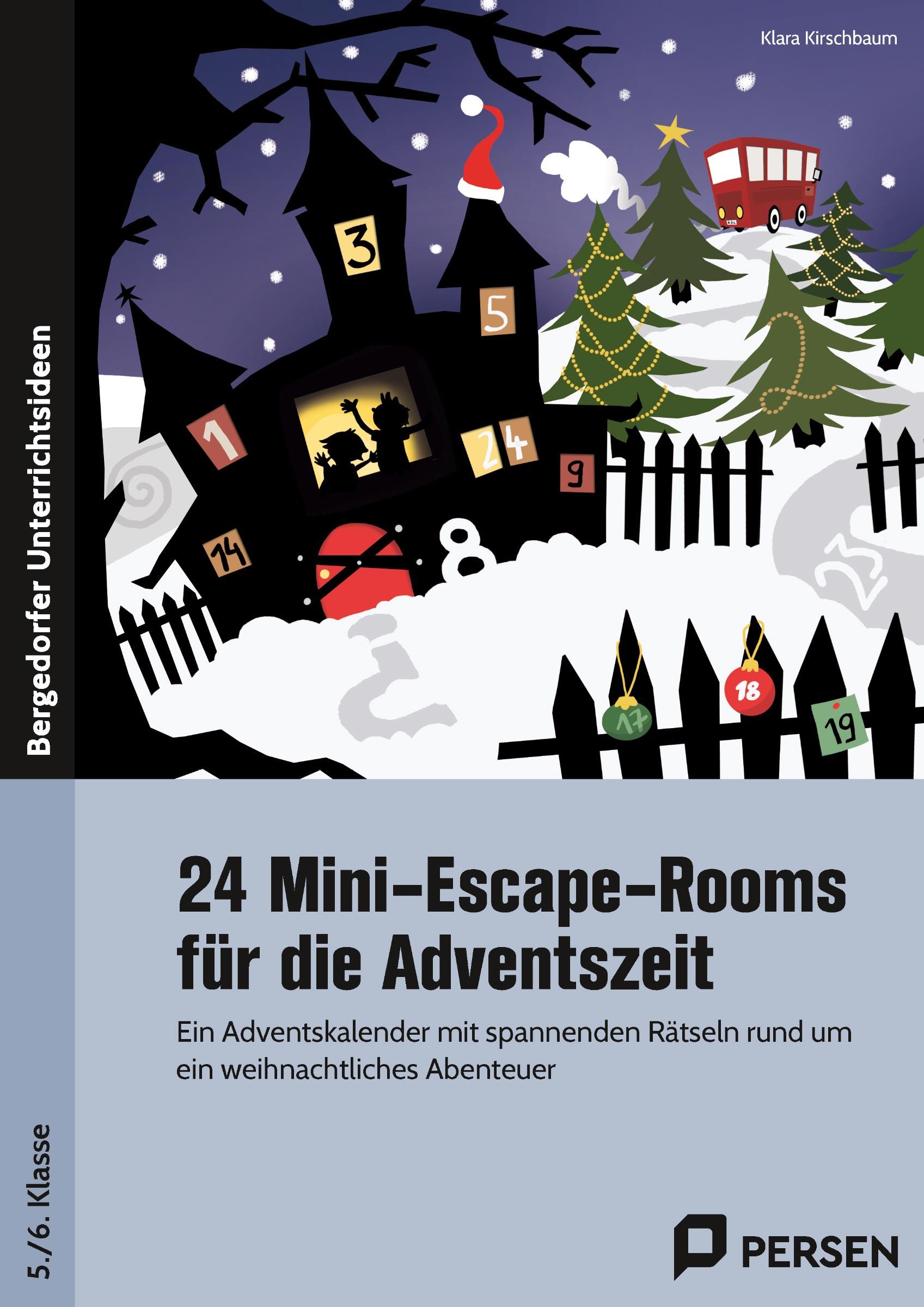 Vorderes Coverbild 24 Mini-Escape-Rooms für die Adventszeit - Sek I