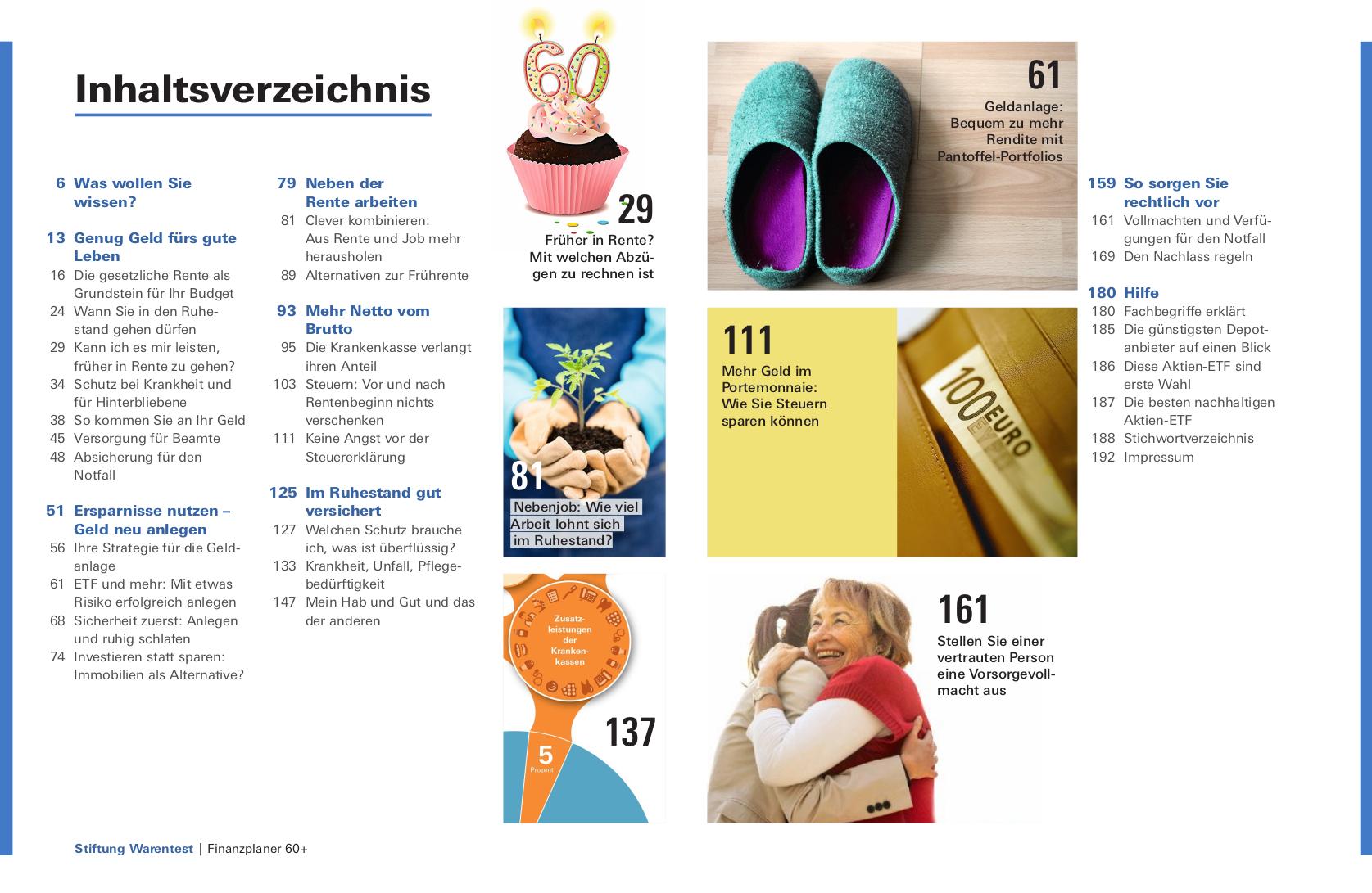 Beispielinhalt (Bild) Finanzplaner 60+