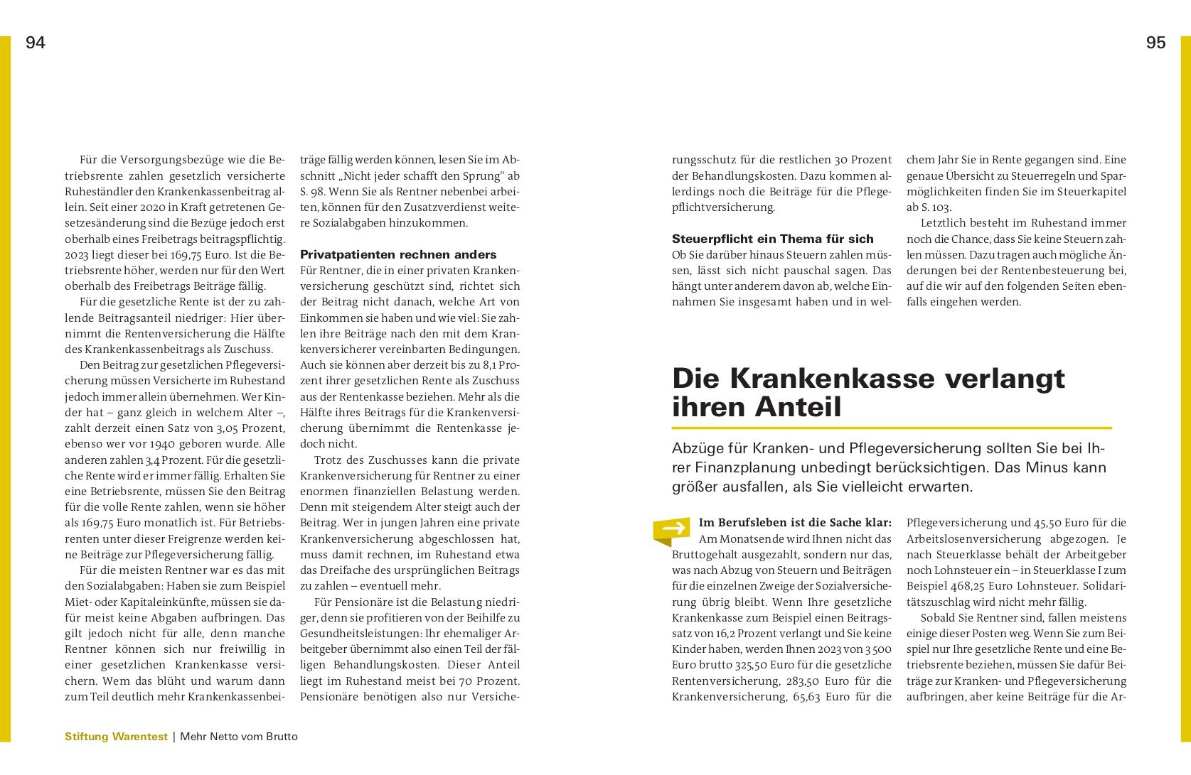 Beispielinhalt (Bild) Finanzplaner 60+