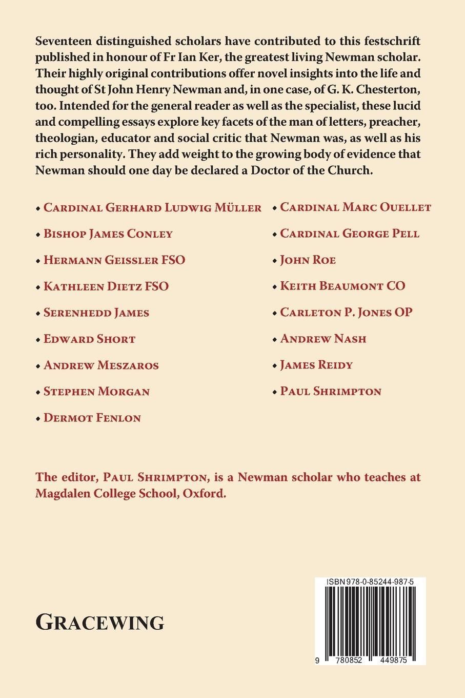 Rückseitencover Lead Kindly Light. Essays for Fr Ian Ker