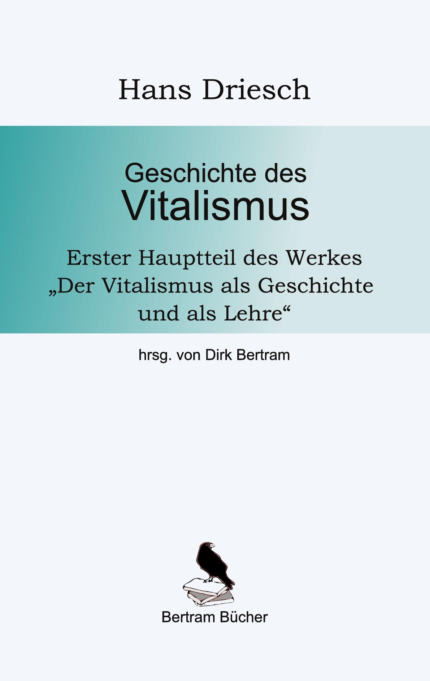Vorderes Coverbild Geschichte des Vitalismus