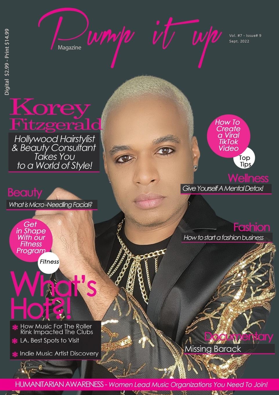 Vorderes Coverbild Hollywood Hair King Korey Fitzgerald - Pump it up Magazine - Vol.7 - Issue #9 -
