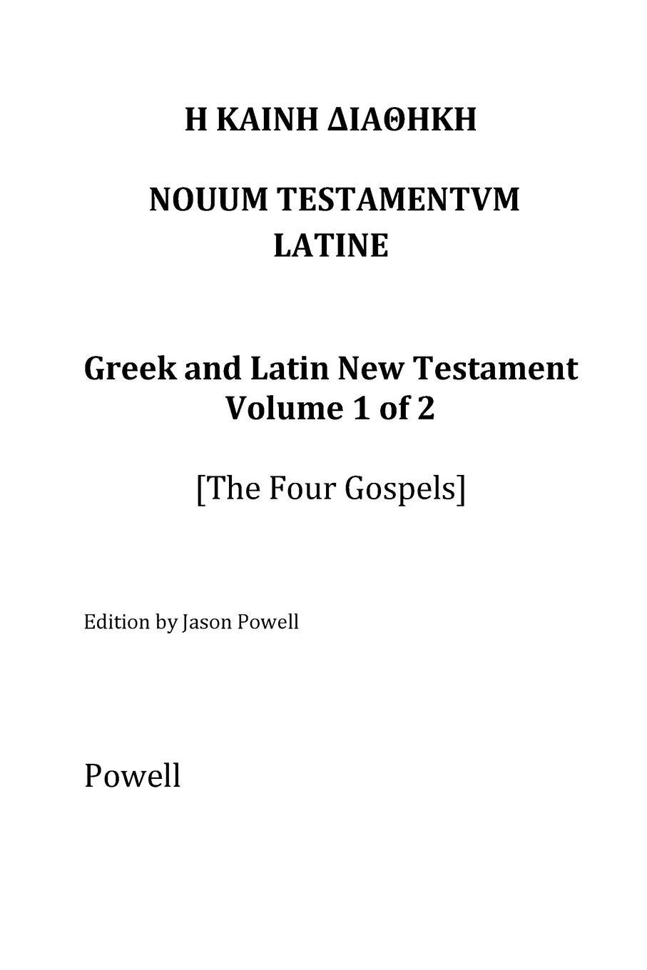 Vorderes Coverbild The New Testament in Greek and Latin, Volume 1 (The Four Gospels)