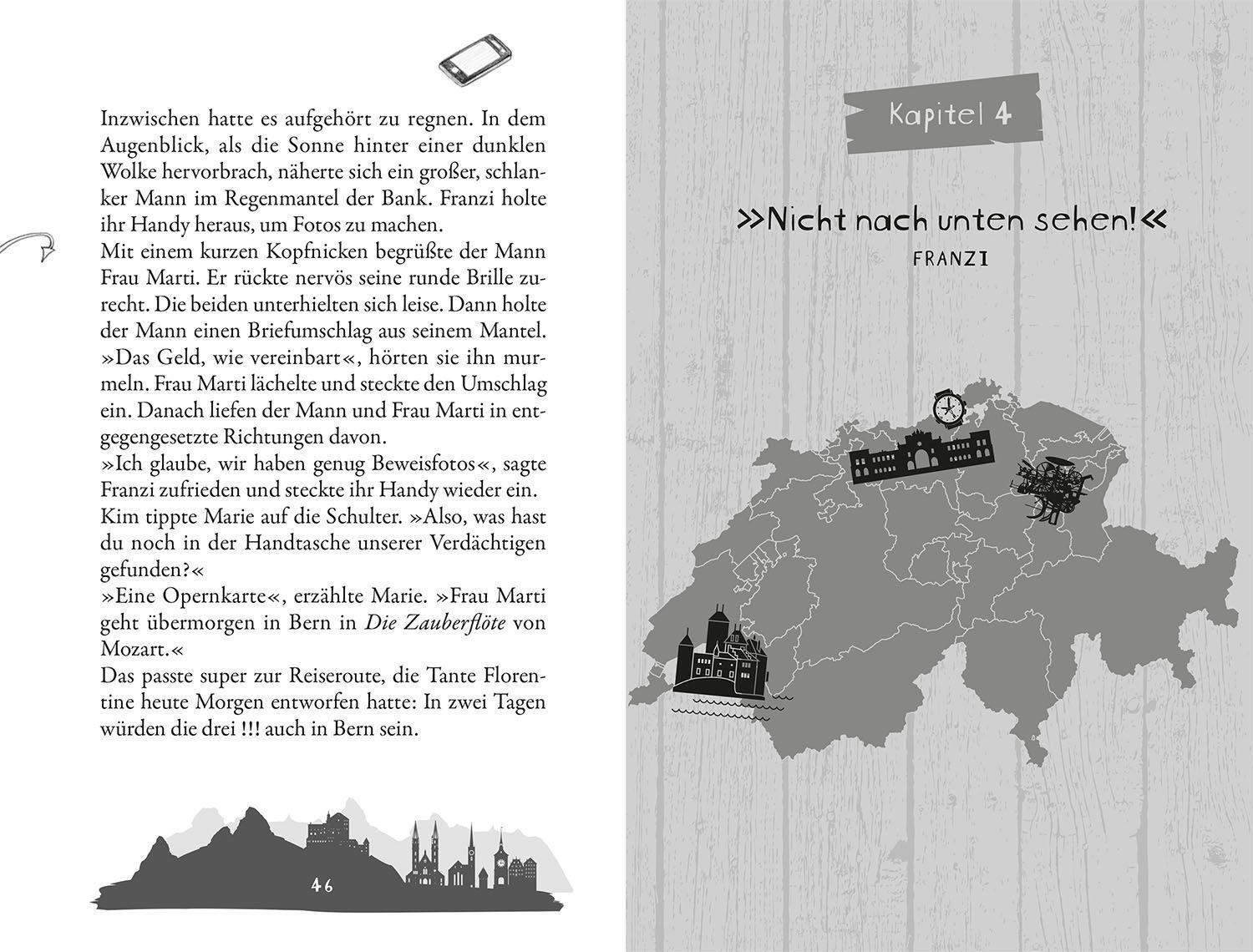 Beispielinhalt (Bild) Die drei !!!, Zürich, Zückerli und ganz viel Schweiz