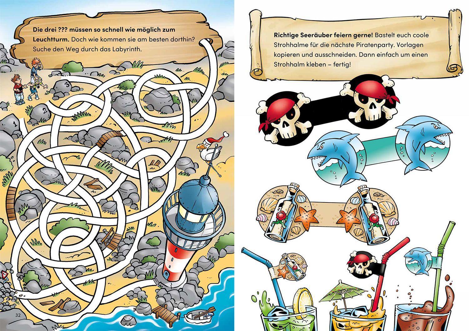 Beispielinhalt (Bild) Die drei ??? Kids Ferienrätselbuch