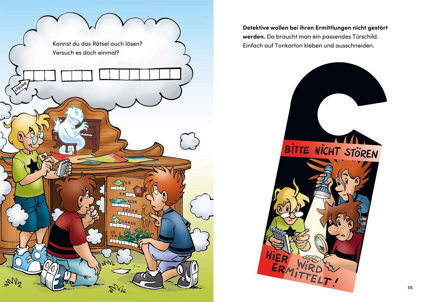 Beispielinhalt (Bild) Die drei ??? Kids Ferienrätselbuch
