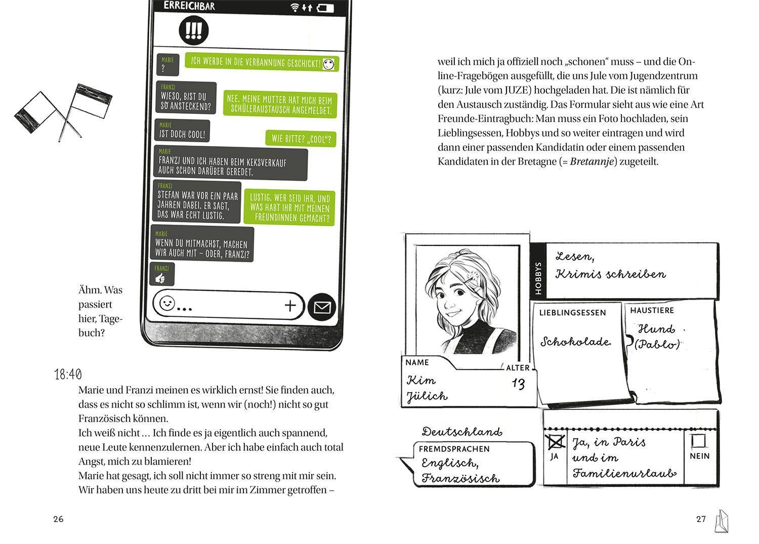 Beispielinhalt (Bild) Die drei !!!, Kims Tagebuch, Pleiten, Pech und Pannen