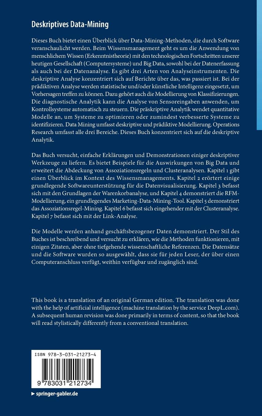 Rückseitencover Deskriptives Data-Mining