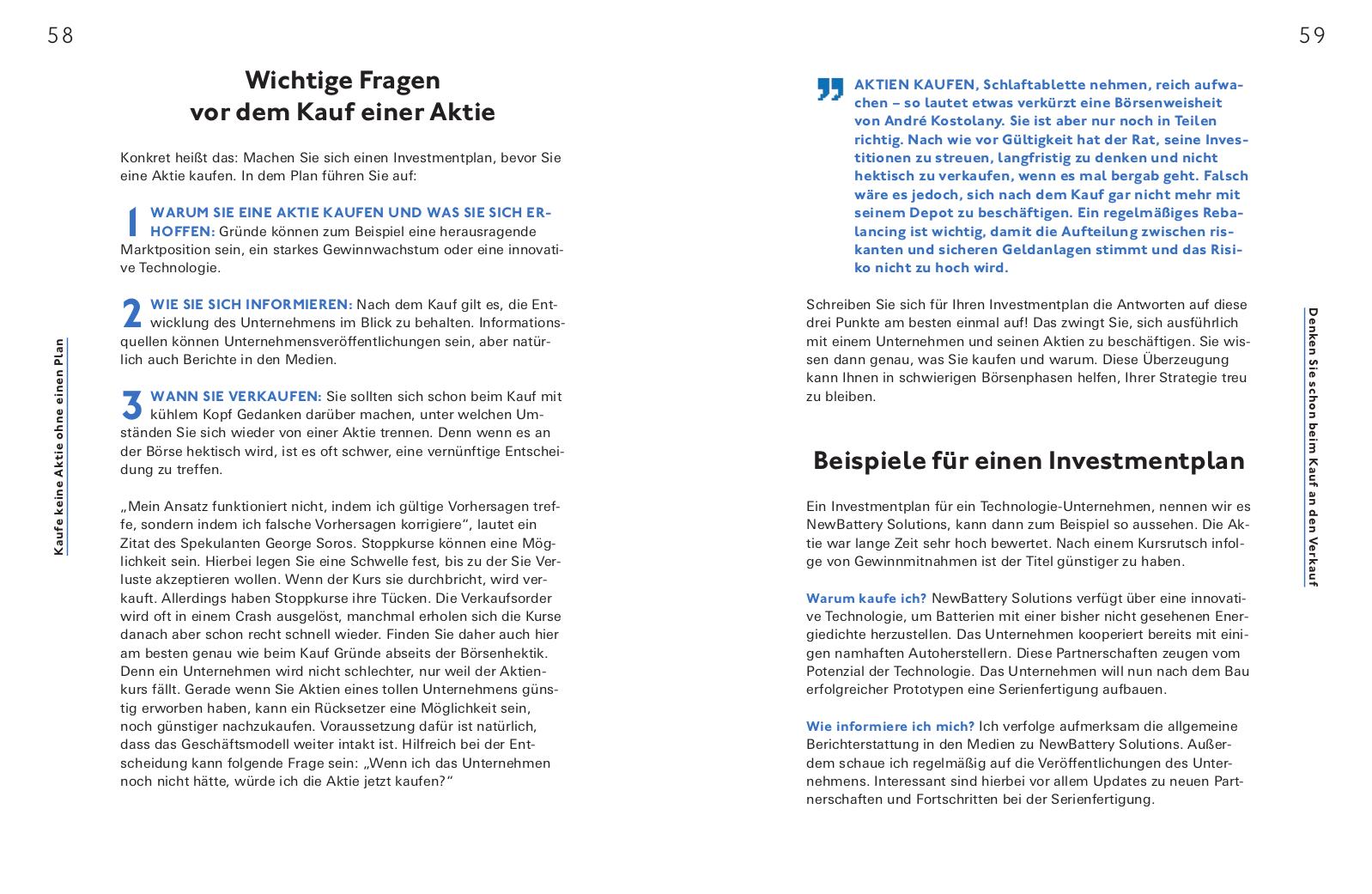 Beispielinhalt (Bild) Goldene Regeln für die Börse