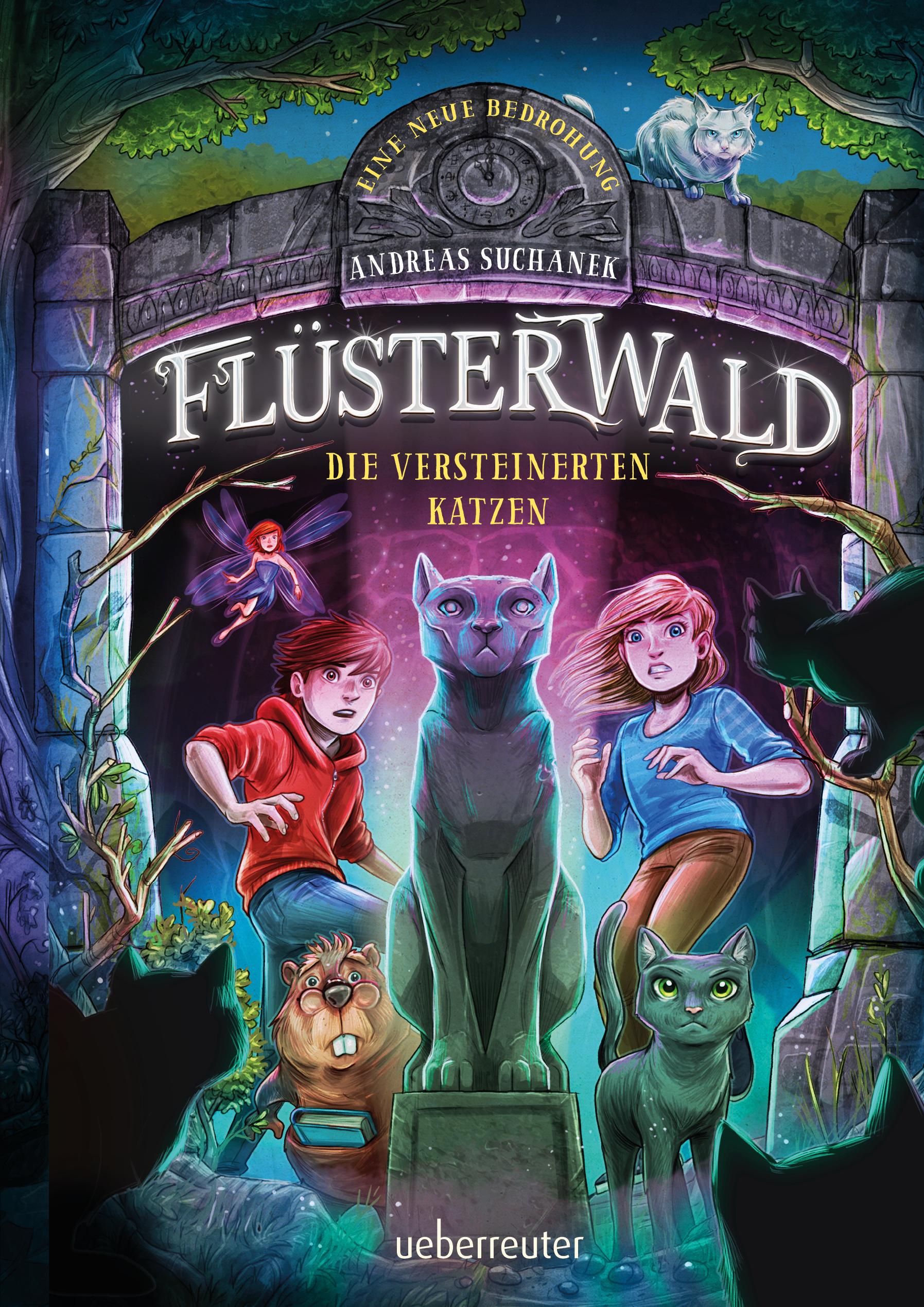 Vorderes Coverbild Flüsterwald - Eine neue Bedrohung. Die versteinerten Katzen. (Flüsterwald, Staffel II, Bd. 2)
