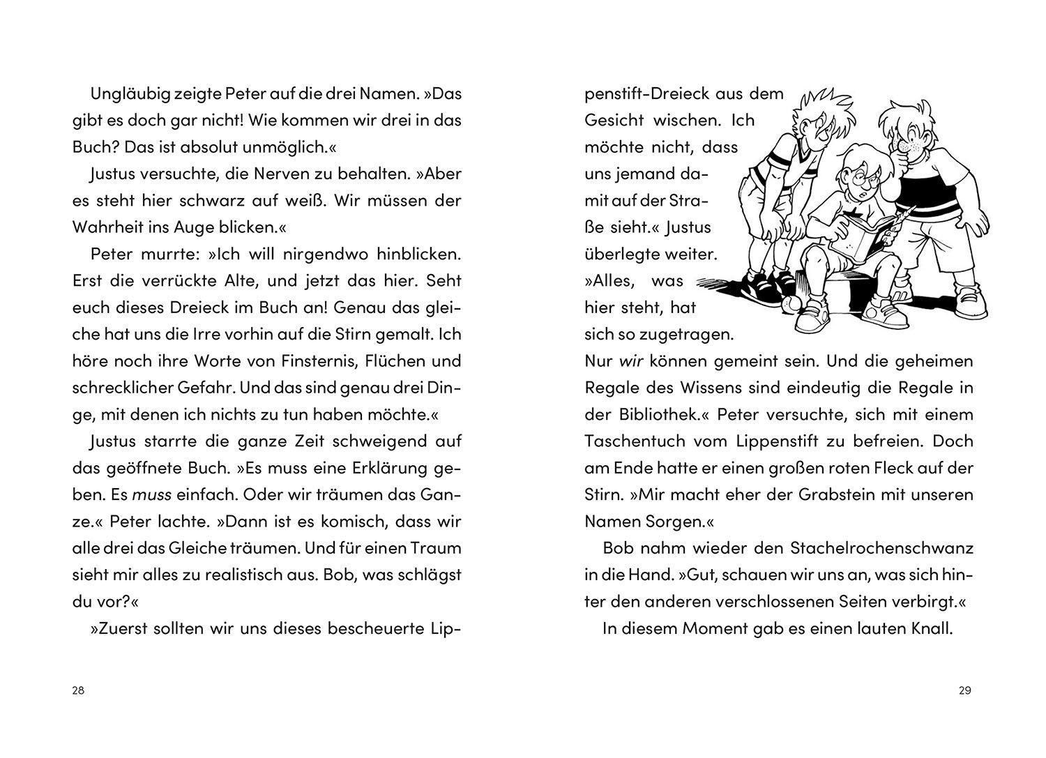 Beispielinhalt (Bild) Die drei ??? Kids, Das gruseligste Buch aller Zeiten