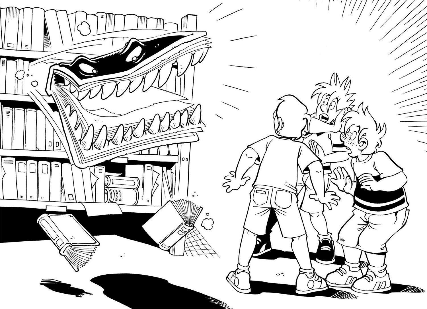 Beispielinhalt (Bild) Die drei ??? Kids, Das gruseligste Buch aller Zeiten