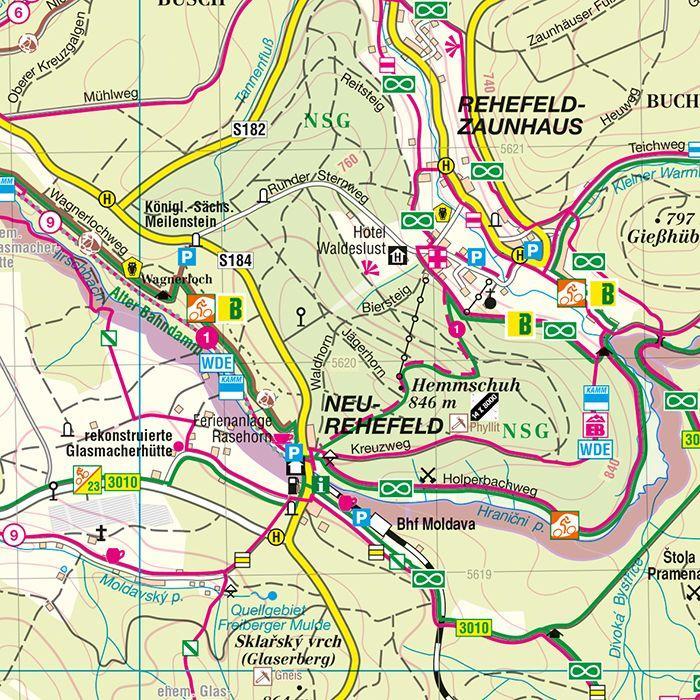 Beispielinhalt (Bild) Osterzgebirge zwischen Dippoldiswalde und Teplice 1 : 33 000