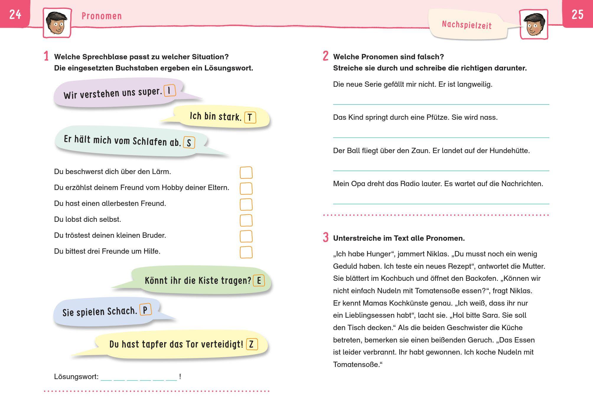 Beispielinhalt (Bild) Übungsheft - Grammatik 3.Klasse