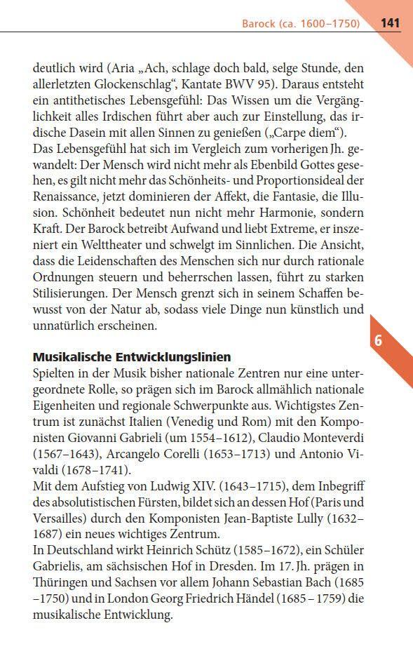 Beispielinhalt (Bild) Pocket Teacher Abi Musik