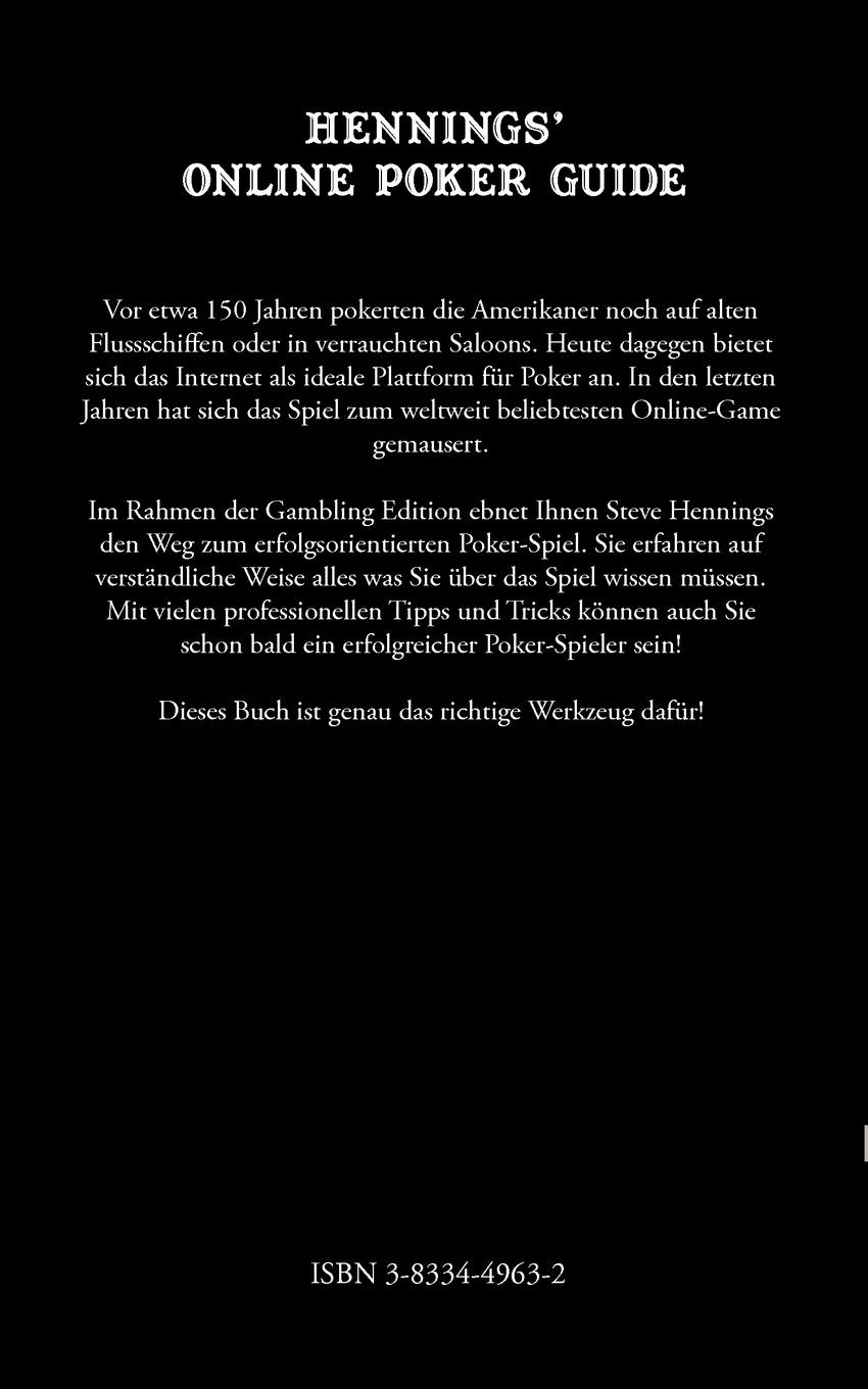 Rückseitencover Hennings' Online Poker Guide