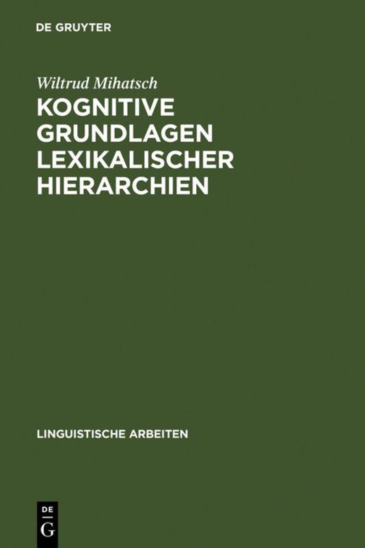 Vorderes Coverbild Kognitive Grundlagen lexikalischer Hierarchien