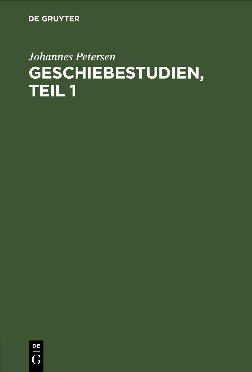 Vorderes Coverbild Geschiebestudien, Teil 1
