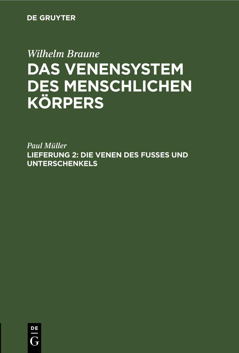 Vorderes Coverbild Die Venen des Fusses und Unterschenkels