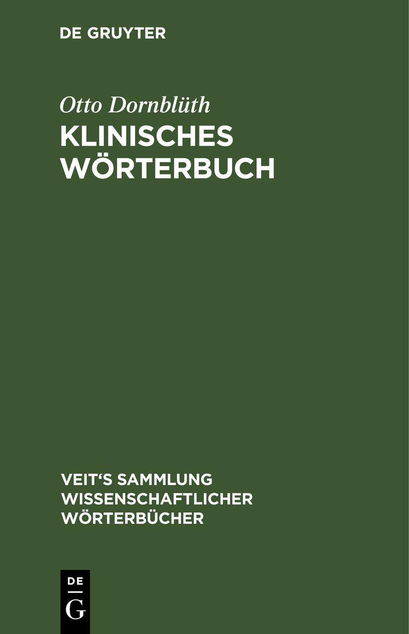 Vorderes Coverbild Klinisches Wörterbuch