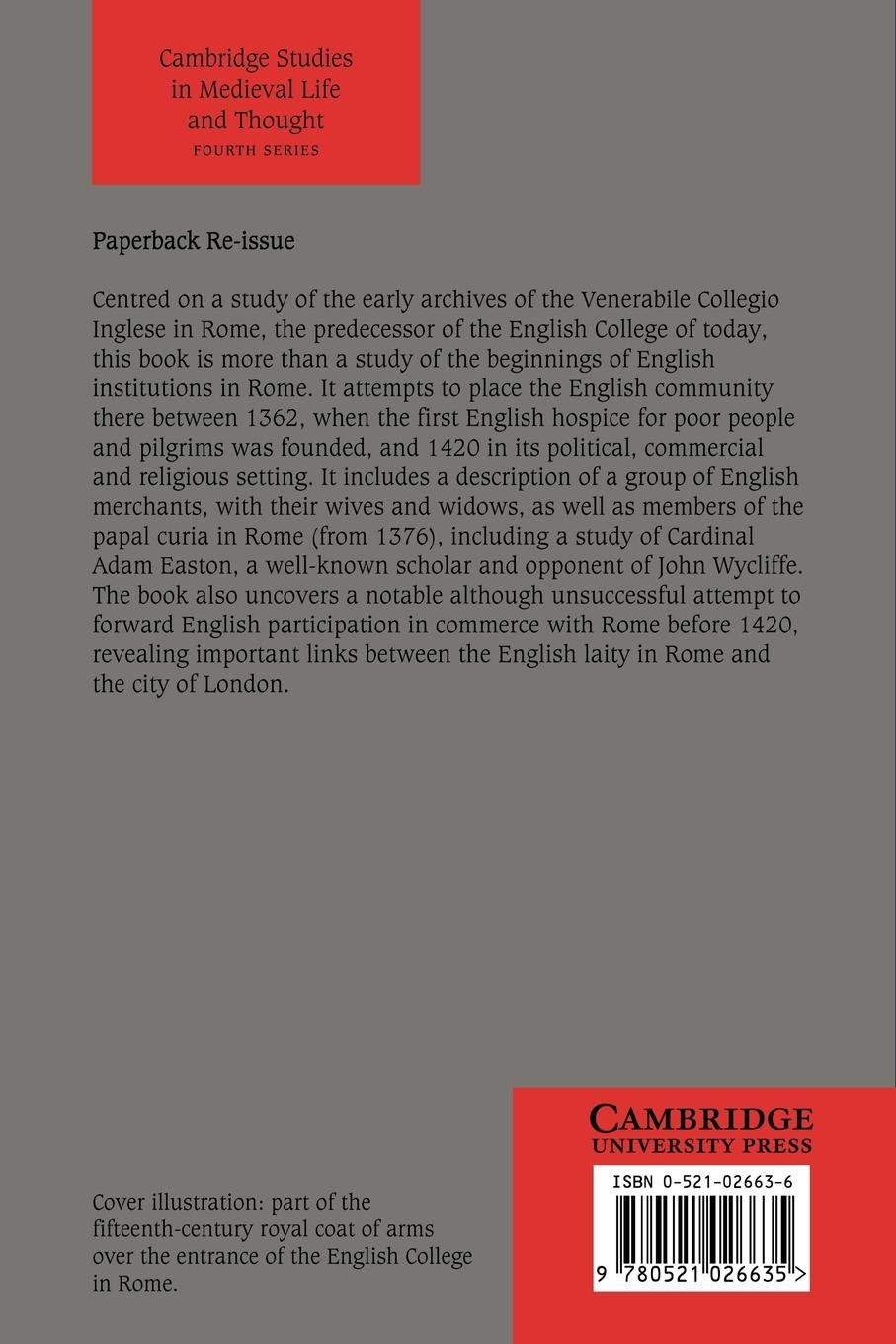 Rückseitencover The English in Rome, 1362 1420