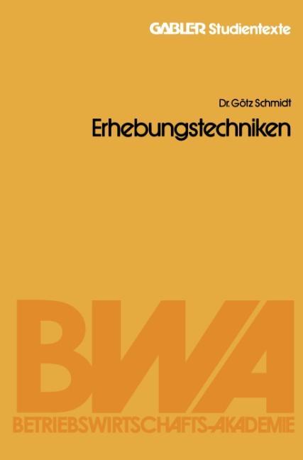 Vorderes Coverbild Erhebungstechniken