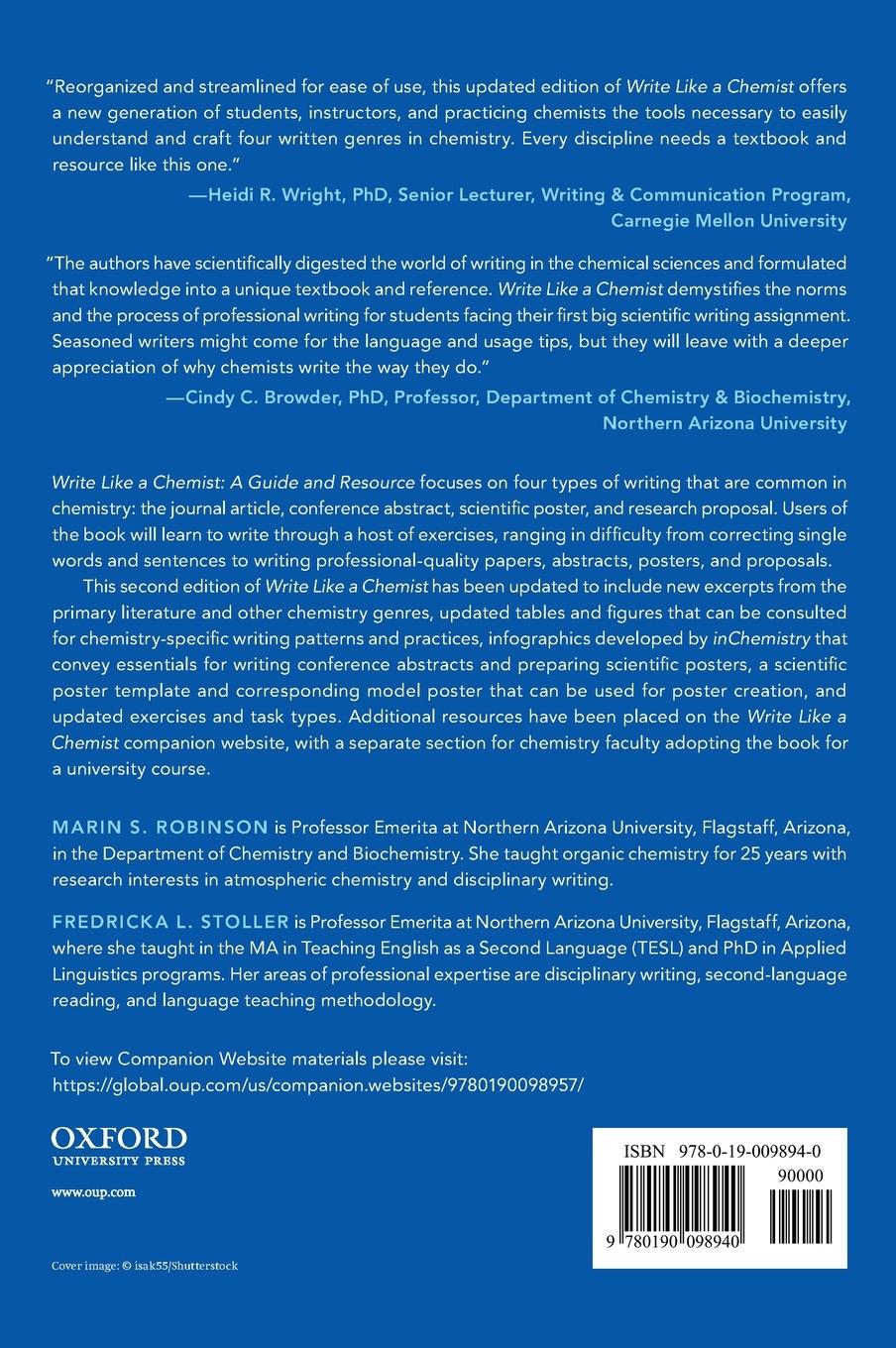 Rückseitencover Write Like a Chemist