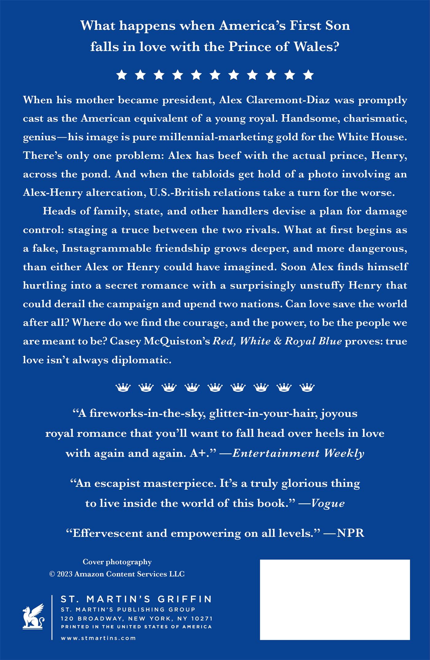 Rückseitencover Red, White & Royal Blue