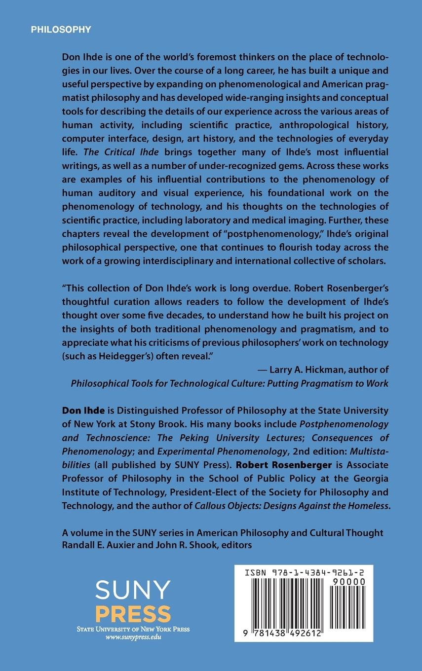 Rückseitencover The Critical Ihde