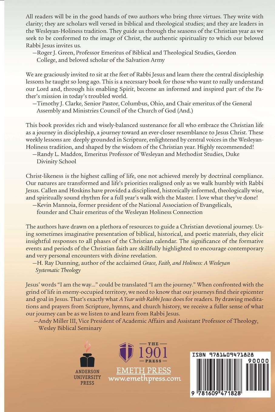Rückseitencover A Year with Rabbi Jesus: Biblical and Wesleyan-Holiness Lessons for Maturing Disciples of Jesus, Volume 2: Biblical and Wesleyan-Holiness Lesso