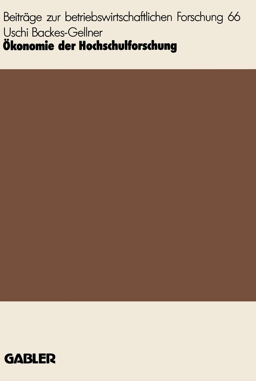 Vorderes Coverbild Ökonomie der Hochschulforschung
