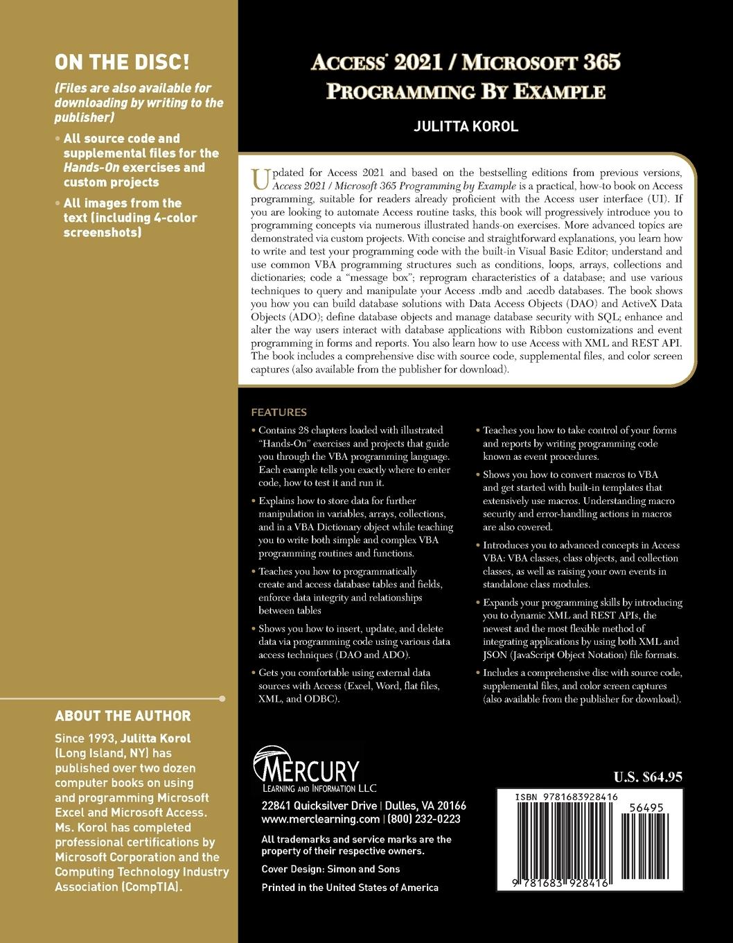 Rückseitencover Access 2021 / Microsoft 365 Programming by Example