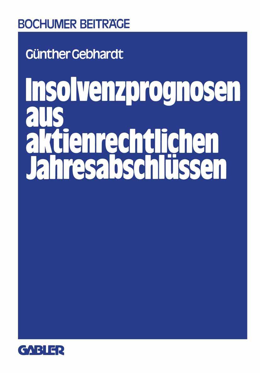 Vorderes Coverbild Insolvenzprognosen aus aktienrechtlichen Jahresabschlüssen